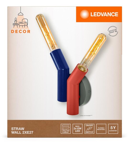 LEDVANCE nástěnné svítidlo Straw 2xE27 multicolor 4058075838840