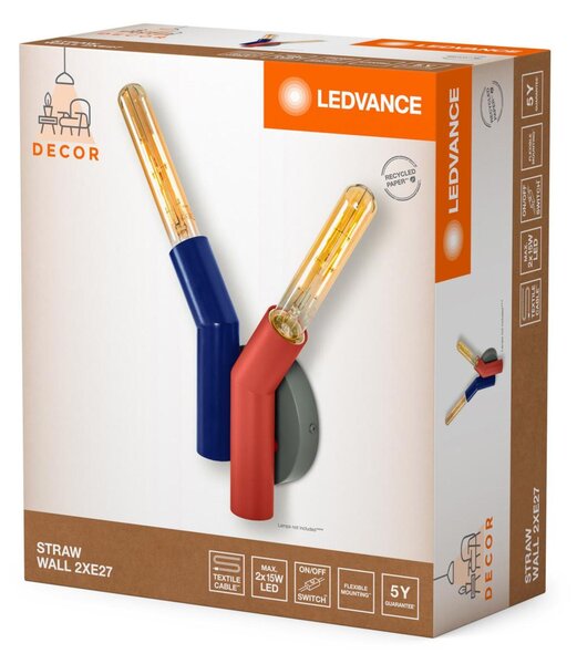 LEDVANCE nástěnné svítidlo Straw 2xE27 multicolor 4058075838840