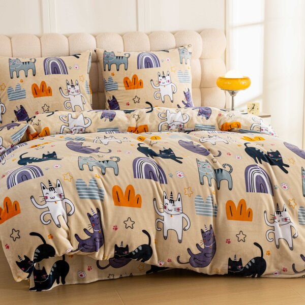 Povlečení mikroplyš PURRSLEEP béžové Rozměr povlečení: 70 x 90 cm | 140 x 200 cm
