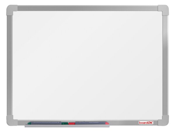 Bílá magnetická popisovací tabule boardOK 600 x 450 mm, eloxovaný rám