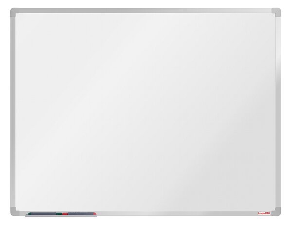Bílá magnetická popisovací tabule boardOK, 1200 x 900 mm, eloxovaný rám
