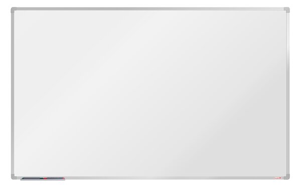 Bílá magnetická popisovací tabule boardOK, 2000 x 1200 mm, eloxovaný rám