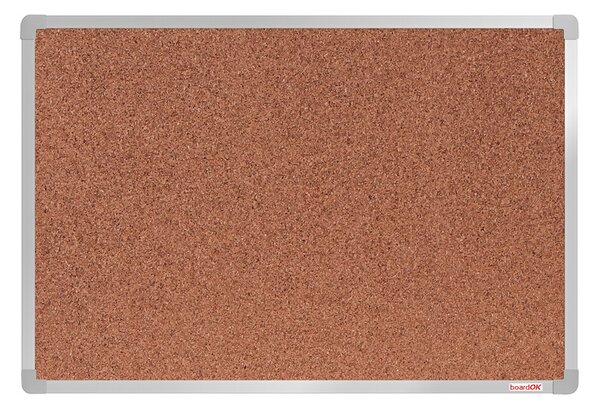 Korková nástěnka boardOK v hliníkovém rámu, 600 x 900 mm, eloxovaný rám