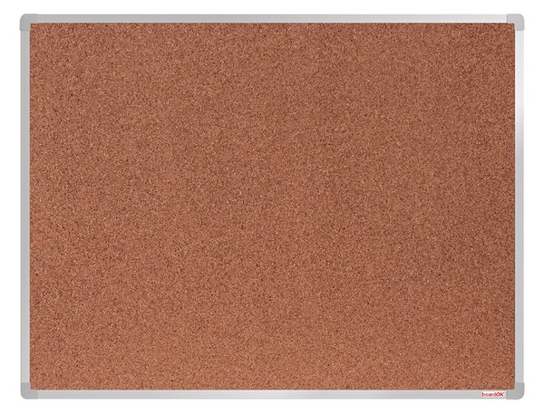 Korková nástěnka boardOK v hliníkovém rámu, 1200 x 900 mm, eloxovaný rám