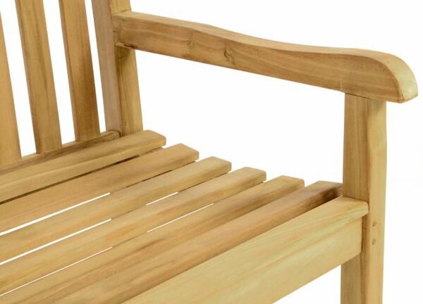 Zahradní lavice DIVERO - ošetřené týkové dřevo - 130 cm