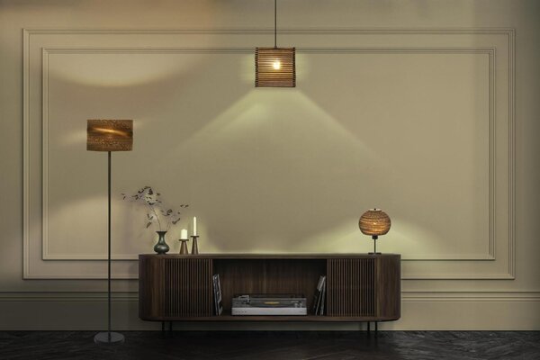 LEDVANCE stolní lampa Cardboard Ball E27 hnědá 4058075837140