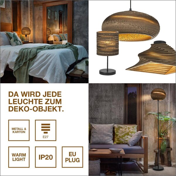 LEDVANCE stolní lampa Cardboard Ball E27 hnědá 4058075837140