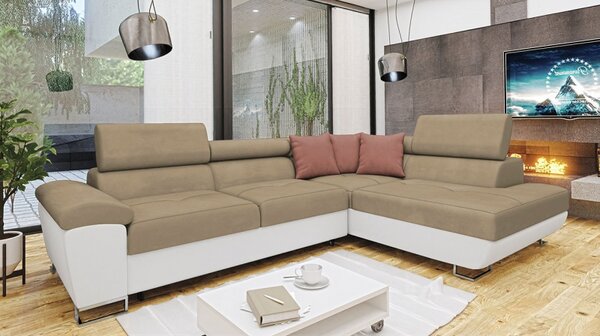Rohová sedací souprava Alvin, Potah: ekokůže Soft 017 + Uttario Velvet 2979 + Uttario Velvet 2955, Strana: pravá 5903211145971