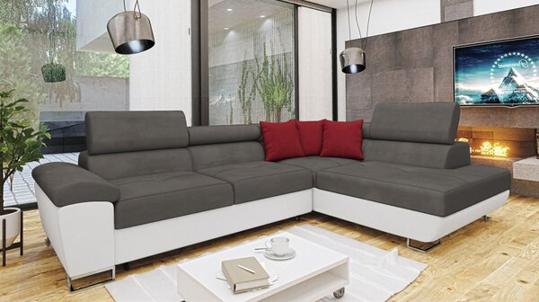 Rohová sedací souprava Alvin, Potah: ekokůže Soft 017 + Uttario Velvet 2971 + Kronos 02, Strana: pravá 5903211145995