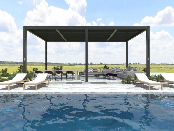 Hliníková bioklimatická pergola s lamelami 5.8 x 3 M
