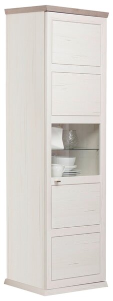VITRÍNA, šedá, bílá, 69,4/209,2/42,5 cm Hom`in - Kredence a vitríny