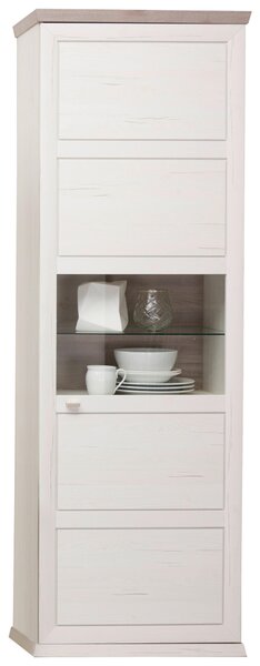 VITRÍNA, šedá, bílá, 69,4/209,2/42,5 cm Hom`in - Kredence a vitríny