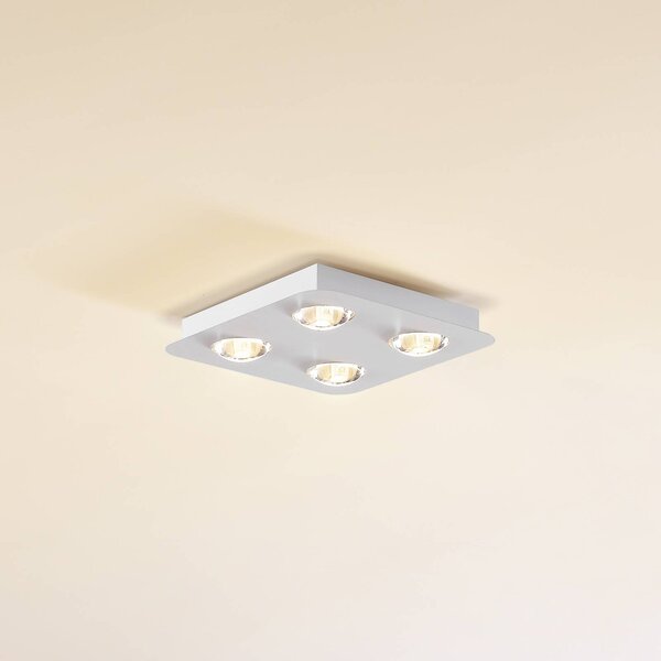 Lindby Stropní světlo Jyla, matná bílá, 25 x cm, 4 žárovky, stmívatelný, Bílá / opál, Chodba, kov, Moderní