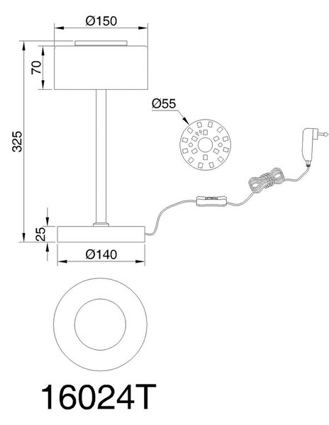 Globo Stolní lampa LED Belinda, kouřově šedá, výška 33 cm, kovová, Hliník / šedá / zinek, Obývací pokoj / jídelna, Sklo
