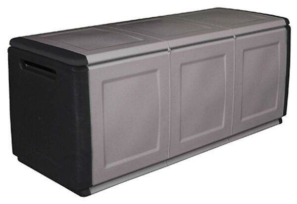Plastový odkládací box s víkem na nářadí, 1380x570x530 mm, šedý