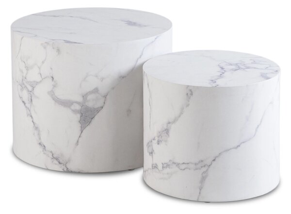 Set 2 ks konferenčních stolků Liloo (bílý mramor)