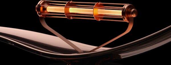 Ambientec Cachalot Clear, bateriová lampička z čirého akrylu, LED 2000K dotykové stmívání, délka 28,5cm, IP43