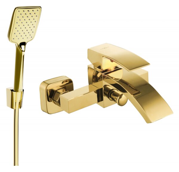 Mexen Libra R62 vanová baterie s vany se sprchovou sadou, zlatá - 74513R62-50
