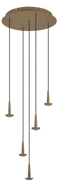 Mantra 8932 Andromeda, zlaté závěsné svítidlo LED 5x5W 3000K bez stínidel, průměr 35cm