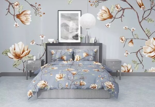 Stanex povlečení bavlna Magnolie zlatá (LS374) 140x200, 70x90 cm