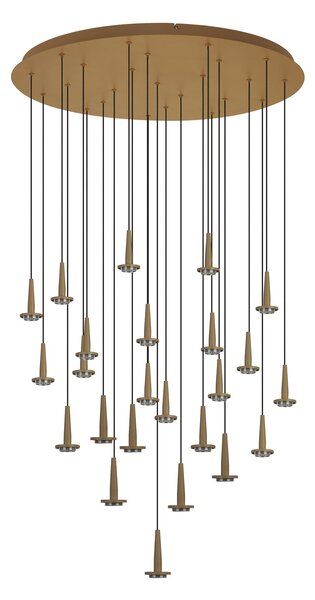 Mantra 8937 Andromeda, zlaté závěsné svítidlo LED 24x5W 3000K bez stínidel, průměr 75cm