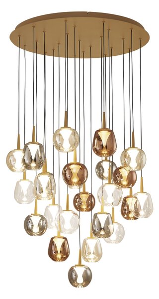 Mantra 8937 Andromeda, zlaté závěsné svítidlo LED 24x5W 3000K bez stínidel, průměr 75cm