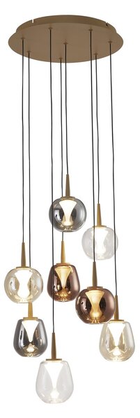 Mantra 8933 Andromeda, zlaté závěsné svítidlo LED 8x5W 3000K bez stínidel, průměr 40cm