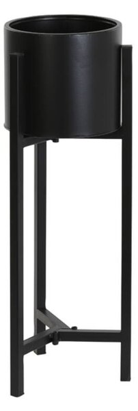 Černý kovový květináč na černých nožkách Baksi - Ø 18*57cm - Light & Living