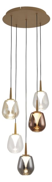 Mantra 8932 Andromeda, zlaté závěsné svítidlo LED 5x5W 3000K bez stínidel, průměr 35cm
