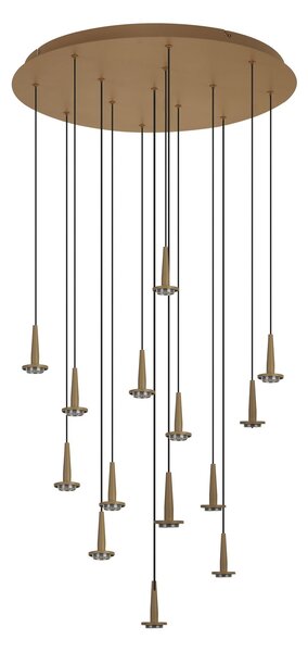Mantra 8935 Andromeda, zlaté závěsné svítidlo LED 14x5W 3000K bez stínidel, průměr 60cm