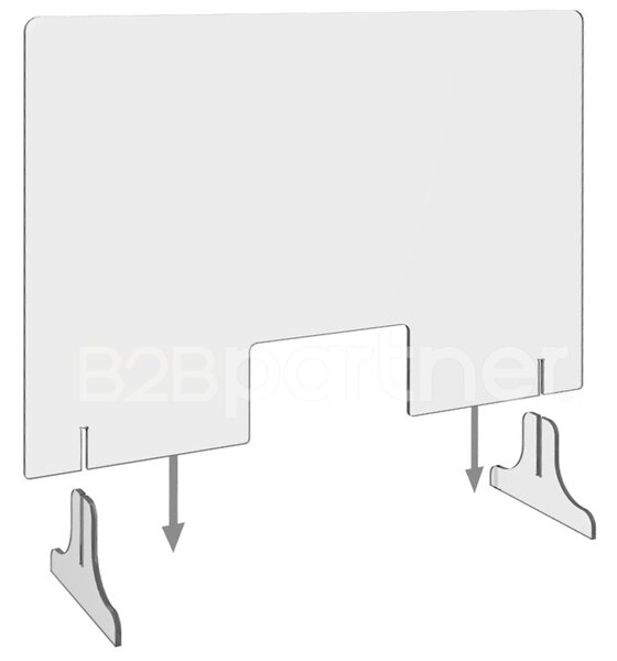 Ochranná přepážka z plexiskla, 900 x 650 mm