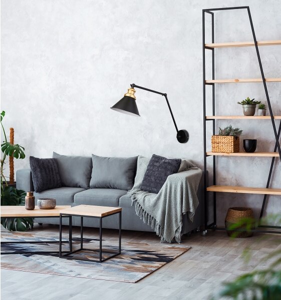 Nástěnná lampička FUNDO 1xE27/40W/230V černá/zlatá