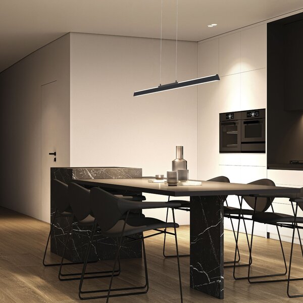 Mantra 8960 Lineal, černé lineární závěsné svítidlo se svícení nahoru/dolů LED 54W 3000K, délka 151cm