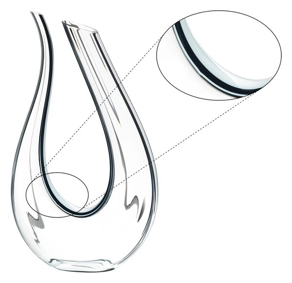Dekantér Riedel Amadeo Fatto a Mano black/white/black, křišťálová karafa 1500 ml 1756-00