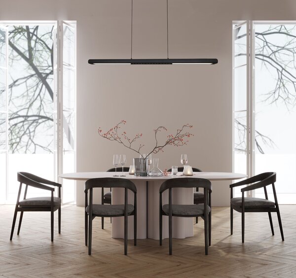 Mantra 9035 Lineal, černé lineární stahovací svítidlo LED 24W 3000K, bezdotykové ovládání, délka 120cm