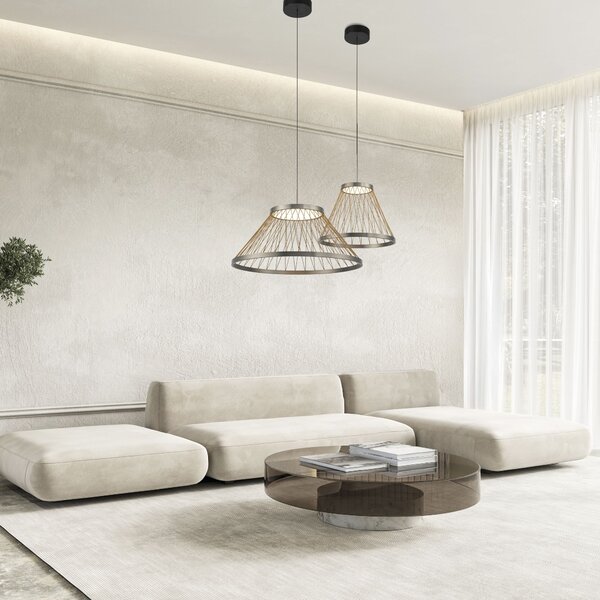 Mantra 8949 Spider, šedé závěsné svítidlo LED 43W 3000K, průměr 60cm