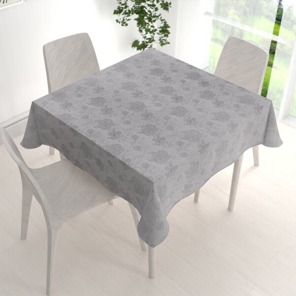 Biante Teflonový čtvercový ubrus TF-083 Květované ornamenty na šedém 40x40 cm