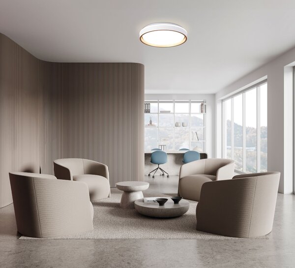 Mantra 9028 Verona, stropní svítidlo s dálkovým ovladačem LED 40W 2700-5000K, zlatá/bílá, průměr 40cm