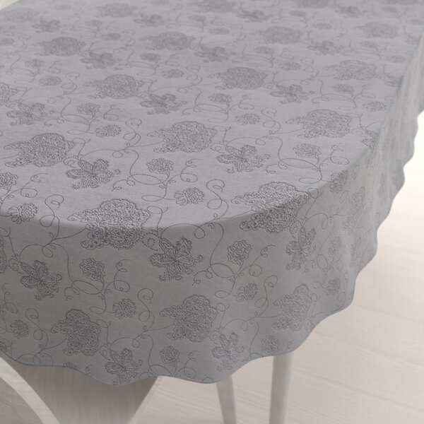 Biante Teflonový oválný ubrus TF-083 Květované ornamenty na šedém 50x100 cm