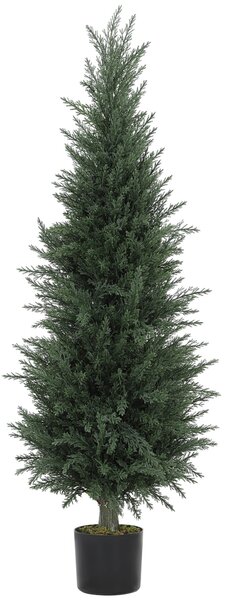 HOMCOM Velký Umělý Cypřiš 120 cm, Umělé Rostliny v Květináči, UV Odolný Umělý Cypřiš pro Dekoraci Obývacího pokoje, Ložnice, Kanceláře a Balkonu | Aos