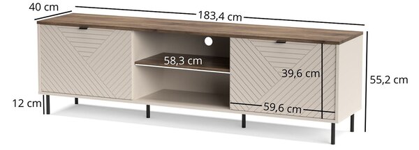 TV stolek 2d/180 [EO3] kašmír / dub castello Evo
