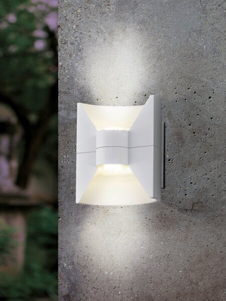 Eglo 93367 -LED Venkovní nástěnné svítidlo REDONDO Bílá 2xLED-SMD/2,5W/230V IP44