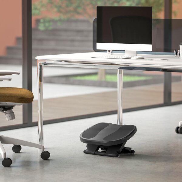 HOMCOM Podložka pod nohy, výškově nastavitelná stolička, ergonomická podložka pod nohy, pro domácí kancelář, kancelář, šedá | Aosom