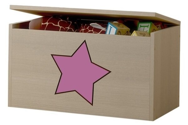 Box na hračky, truhla s růžovou hvězdičkou
