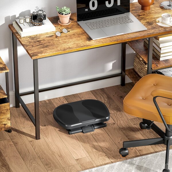 HOMCOM Podložka pod nohy, výškově nastavitelná stolička, ergonomická podložka pod nohy, pro domácí kancelář, kancelář, šedá | Aosom