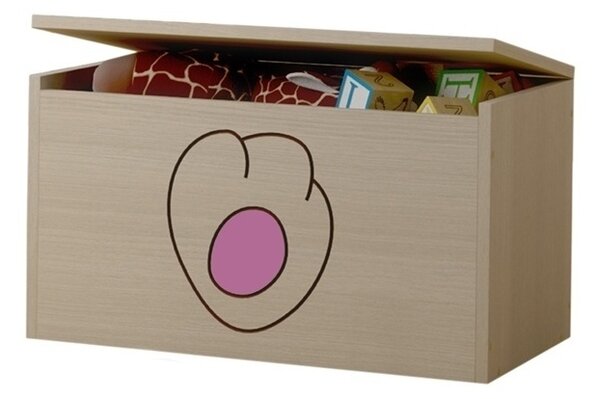 BabyBoo Box na hračky, truhla Kočičí packa - růžová