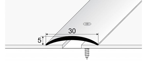 Přechodový profil 30 mm, oblý (šroubovací) | nivelace 0 - 3 mm Šampaň E02