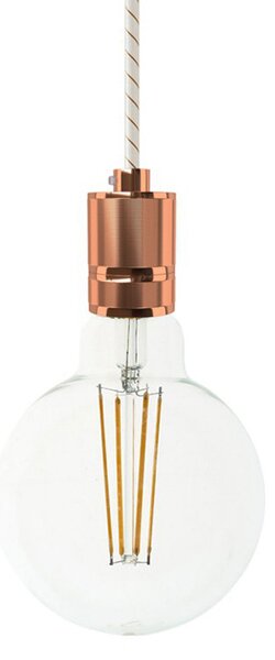 Retro objímka na žárovku s kabelem a rozetou Metal E27 Barva: měď, Žárovka: bez žárovky