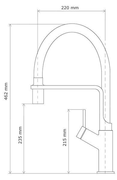 Gamma Venice, vysoká dřezová baterie s elastickým ramenem, černá-zlatá matná, GMA-BVK-BGD