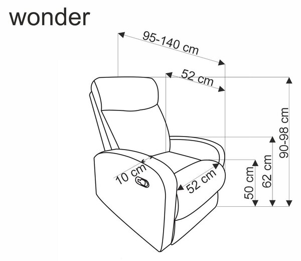 HALMAR Polohovací křeslo WONDER s funkcí houpání hořčicové